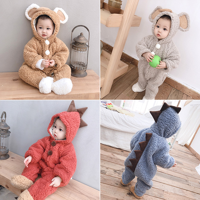 Newborn baby cotton clothes male and female baby jumpsuit autumn and winter cotton clothes net red thickened outer wear cotton jacket winter coat