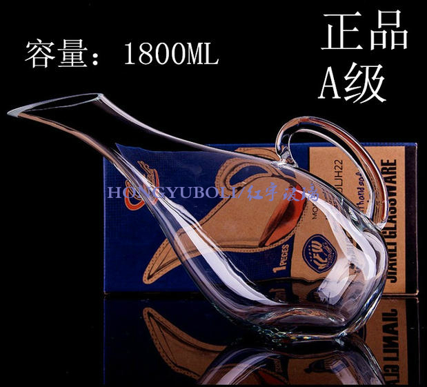 Trong suốt không chì thủy tinh đỏ rượu vang decanter rượu vang mát miệng phẳng nồi xiên nồi lớn thiên nga decanter rượu vang bình bộ ly uống rượu cao cấp