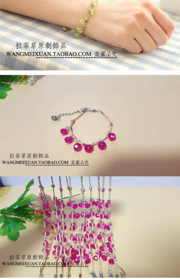 Danh lam thắng cảnh chợ đêm Trang sức hàng loạt Chúc tình yêu Cỏ ba lá Pha lê Vintage Bracelet nhiều màu - Vòng đeo tay Clasp vòng tay đá phong thủy