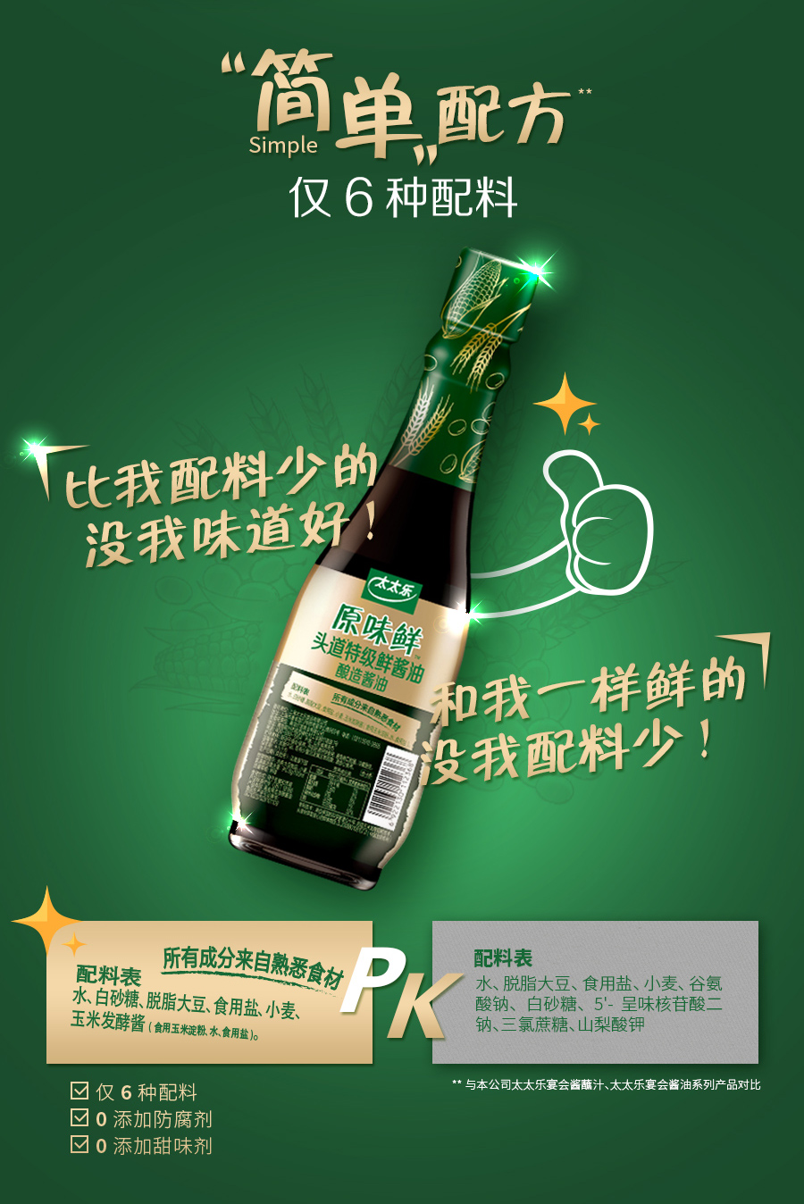 太太乐原味鲜头道特级鲜酱油450ml*2