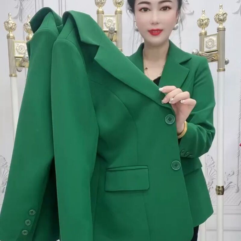 Green Suit Jacket 2026 New Fashion High-End Casual Spring and Autumn Versatile Youthful Stylish Trendy
