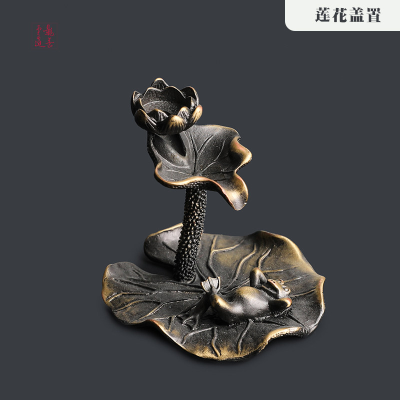 Longshantang Lotus Cover Set Cover Cover handmade purple clay pot iron pot cover tea set accessories