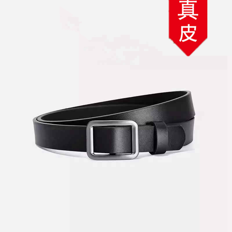 Genuine Leather Non-Porous Belt for Men 2025 New Korean Style Versatile Jeans Belt Simple Decorative Thin Belt for Dress Pants Genuine Leather Non-Porous Belt for Men 2025 New Korean Style Versatile Jeans Belt Simple Decorative Thin Belt for Dress Pants