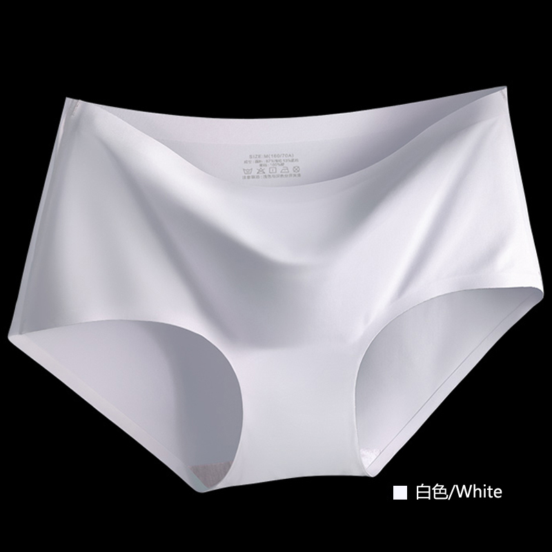 1 WhiteNo trace underpants ma'am One piece cotton material Crotch shorts less girl student summer Thin ventilation middle-waisted Big size Underpants head