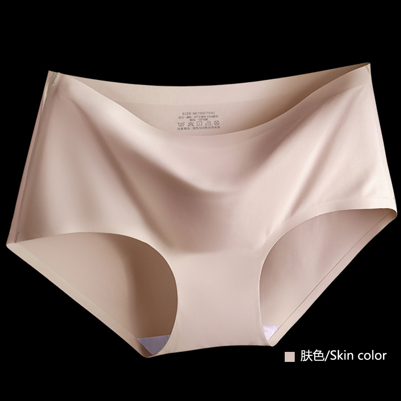 1 Skin ColorNo trace underpants ma'am One piece cotton material Crotch shorts less girl student summer Thin ventilation middle-waisted Big size Underpants head
