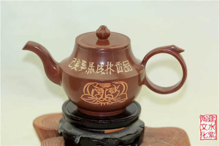 Four famous Chinese ceramics Chinese ceramic art master Ma Chenglin Creative Jinggang pot pure sheep liver color tiger zodiac