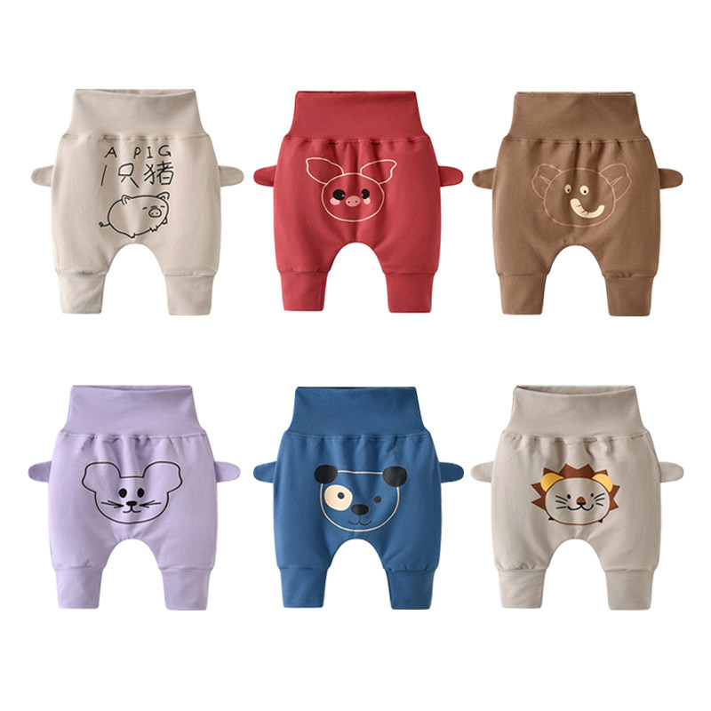 Baby Big Fart PP Pants Woman Spring Autumn Newborn High Waisted Pants Spring Clothing Male 1-year-old baby pants Harun pants