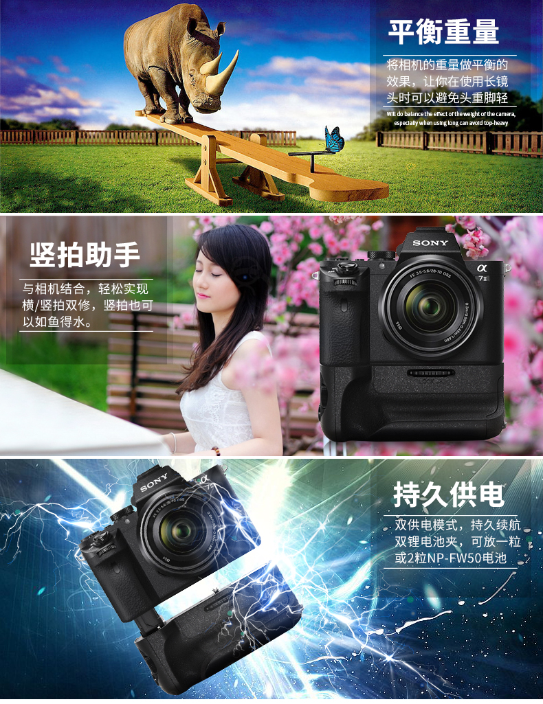 Tay cầm độc lập A7II A7RII cho Sony sonyA7M2 A7R2 A7S2 vi xử lý chụp đơn - Phụ kiện máy ảnh DSLR / đơn nắp máy ảnh