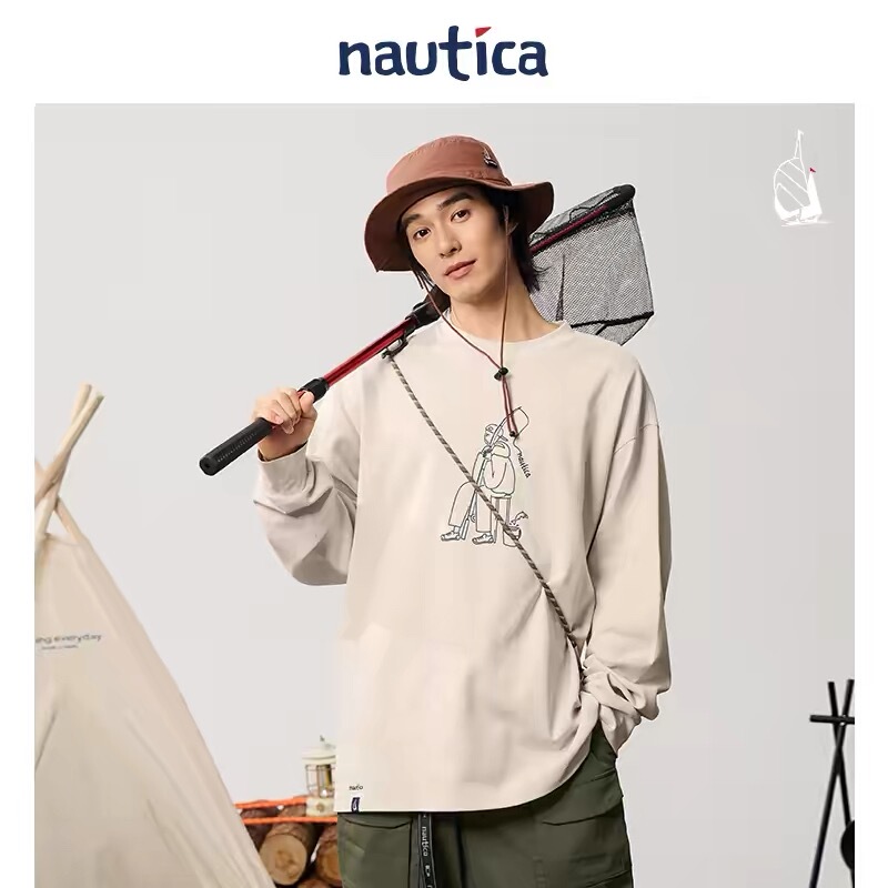 Nautica White Sail×Outdoor Casual Unisex Outdoor Casual T-Shirt Tw5302
