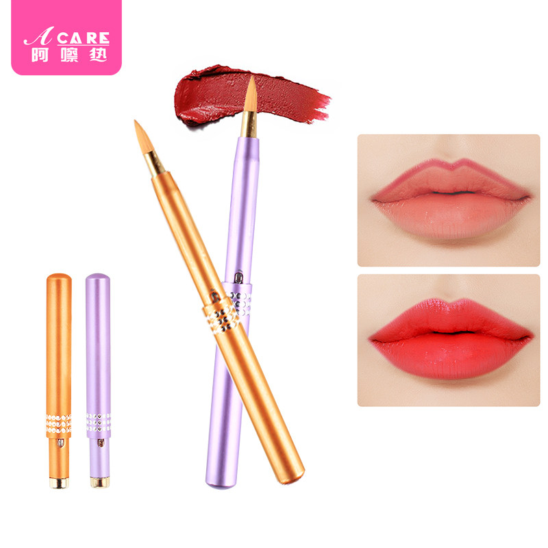 Telescopic lip brushed female lipstick Mini portable small Number with lid Lip Line Pen Moisturizing Lipstick Makeup Artist with beginners