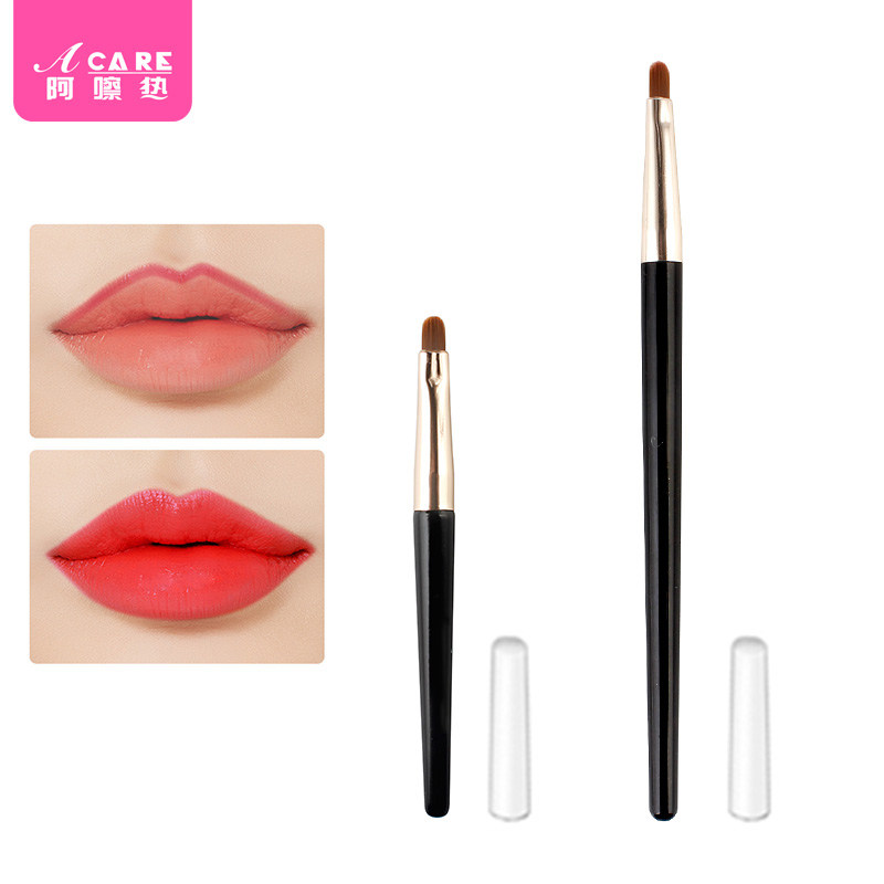 Mini lip brush female beginners portable with lid lipstick brush makeup brush lip glaze lip gloss lip liner brush outline lip shape