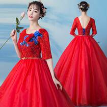 2020 new color costume dress dress art Test evening dress solo stage vocal music self-cultivation host dress female