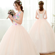 New colored yarn wedding dress stage solo art Test Studio costume long female host performance dress