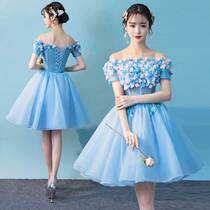 Banquet evening dress 2019 new one shoulder short party party dress dress dress female bride toast
