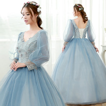 2018 New color wedding dress show art test puffy dress stage solo performance party dress women