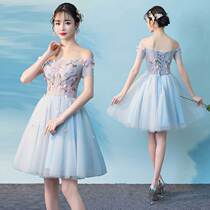 Evening dress 2019 new sweet shoulder short bridesmaid little dress Party party birthday party