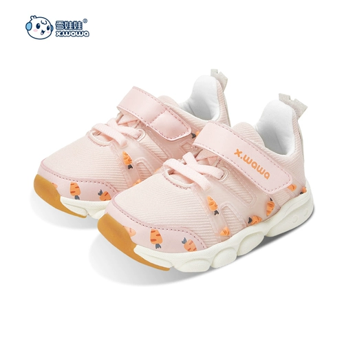 雪娃娃 Детские туфли для раннего возраста, нескользящая утепленная спортивная обувь, осенние, мягкая подошва