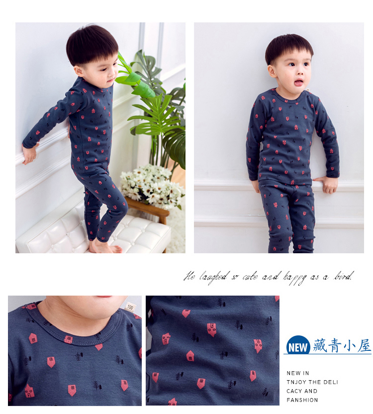 Bộ đồ lót mùa thu và mùa đông cho bé bộ quần áo mùa thu bé trai và bé gái mùa thu bộ quần áo cotton cho bé đồ bộ em bé