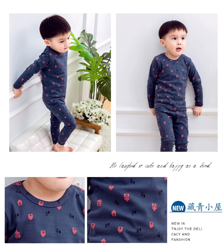 Bộ đồ lót mùa thu và mùa đông cho bé bộ quần áo mùa thu bé trai và bé gái mùa thu bộ quần áo cotton cho bé