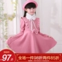 Cô gái mùa thu váy mùa thu và mùa đông công chúa áo dài tay trong quần áo trẻ em dày lên cộng với váy cô gái nhung nhỏ quần áo trẻ em