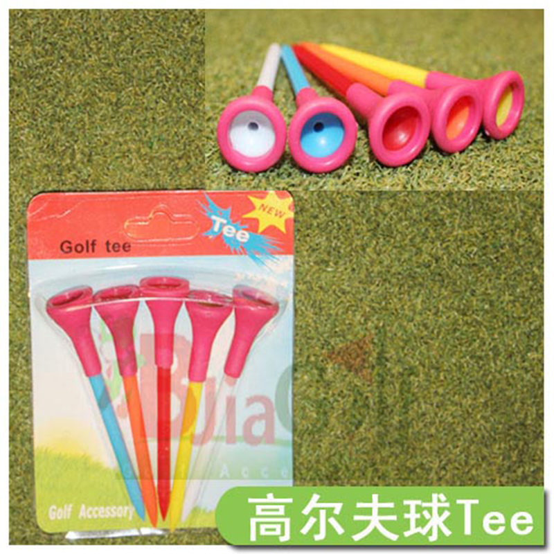 Golf nail soft gum cover ball tee1 box 5 golfball TEE Long medium short plastic t off playing accessories-Taobao