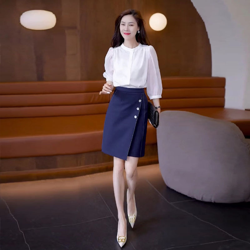Elegant Suit Dress for Women 2026 New Popular Style High-End Professional Shirt Fashionable Age-Reducing Matching Complete Summer Outfit