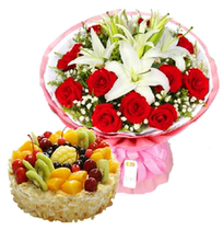 Book birthday cake flowers in the same city express delivery Yingkou City station in front of the West City Bayuquan Gaizhou delivery to the door