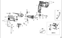 Dewei DWD112E electric drill accessories carbon brush brush Rotor Stator switch chuck key spindle