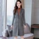 Áo khoác cashmere hai mặt nữ dài giữa năm 2020 mới cao cấp đích thực eo thon Áo len kẻ sọc cao cấp - Áo len lót đôi