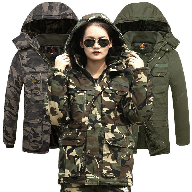 Winter style camouflate quilted cotton padded jacket Thickened Cotton Clothing workwear Winter military camouflated clothing camouflated suit women
