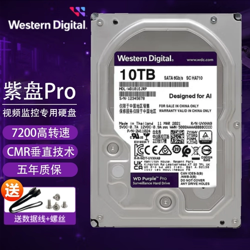 WD Western Data (Western Digital) Purple Disk Pro мониторинг жесткий диск 10TB (WD101EJRP)