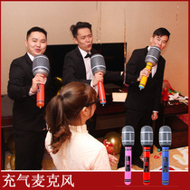 Douyin with the same wedding tricky pick-up microphone creative inflatable microphone whole groom groom best man Photo game props