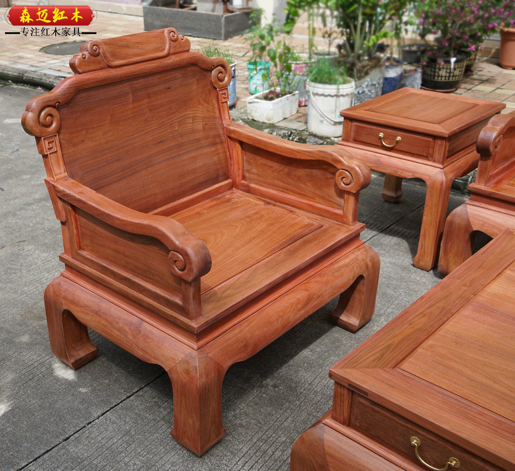 Махогани диван 缅甸花梨红木沙发加厚独板大果紫檀原木沙发全榫卯结构明清古典 Senmai