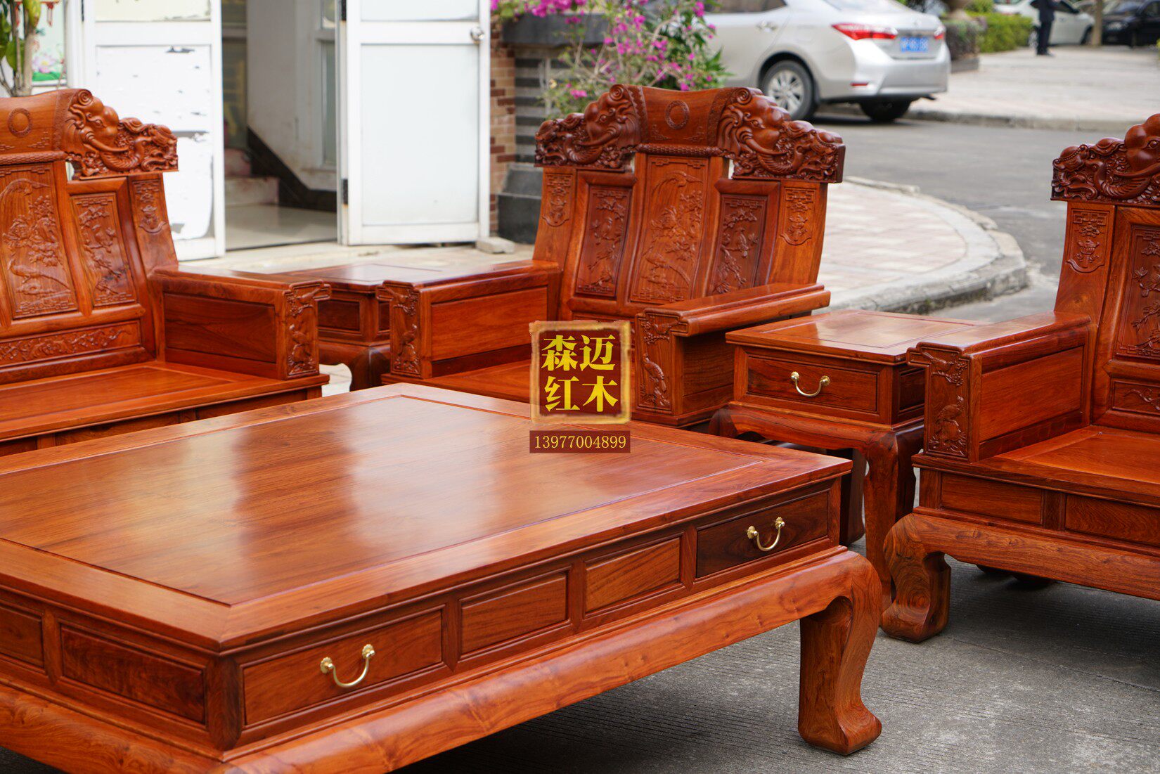 Махогани диван 缅甸花梨红木沙发十件套大奔沙发大果紫檀红木沙发卯榫奢华型榫卯 Senmai