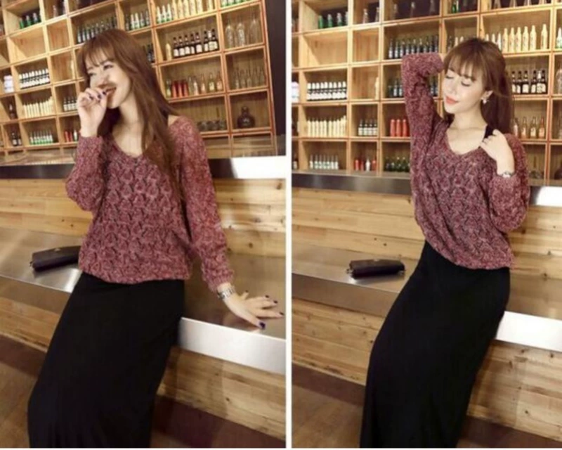 Mùa xuân 2018 khí chất Hàn Quốc của phụ nữ dài tay đan váy phù hợp với váy hai mảnh thời trang váy dài váy sát nách dáng dài
