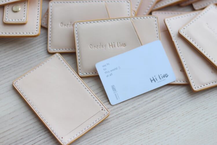 Bộ thẻ da xen kẽ Bộ thẻ da handmade Bộ thẻ da bộ danh thiếp bộ thẻ ngày chủ nhật bao đựng thẻ học sinh