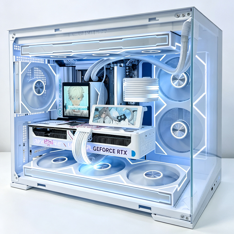 Patriot G10 Pure White Ocean View Room Computer Host 9800X3D 5070 High-Performance Gaming Side-Transparent Desktop