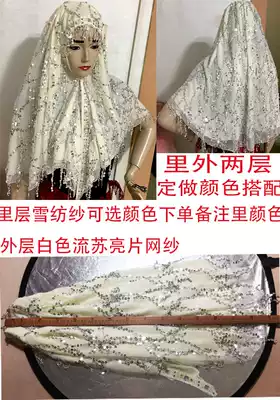 New Muslim sequin tasseled mesh casual hijab fashion long gauze turban bag women scarf shawl