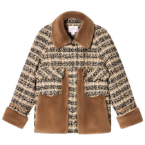 Keyan lapel tweed small fragrant white duck down jacket winter