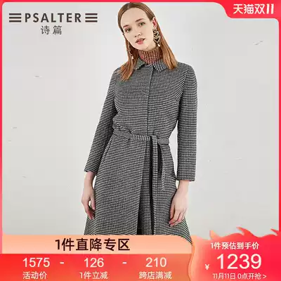 Shopping mall with the same Psalm women Spring thousand bird grid slim wool coat women's woolen coat 6C69180030