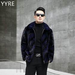 2023 new Haining leather leather fur jacket imported mink lapel fur men's clothing mink real mink coat men