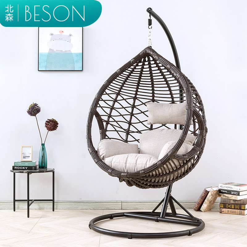 Hanging chair lazy rocking chair single cradle ins net red rattan chair outdoor homestay bird's nest balcony double swing hanging basket