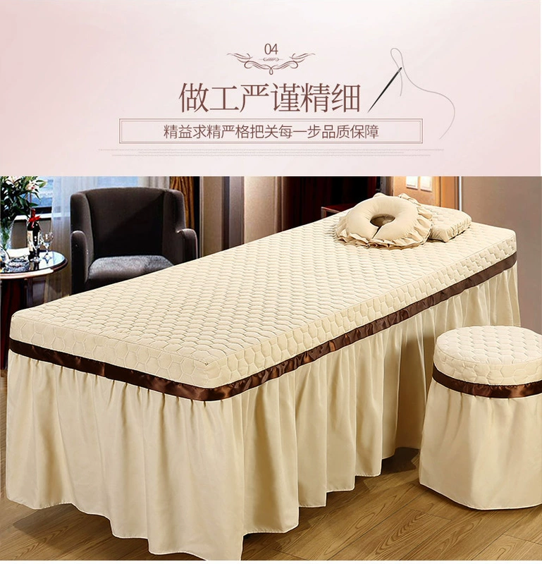 Mềm da vẻ đẹp trải giường bốn bộ giường massage spa beauty salon vật lý trị liệu giường Hàn Quốc màu rắn đơn giản