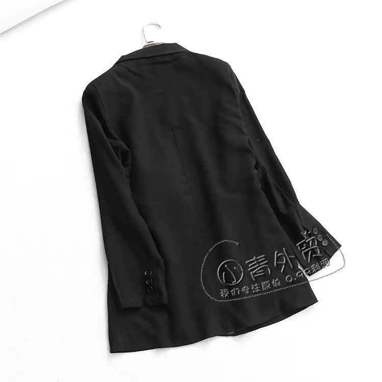 L614 Danh sách chất lượng Mùa thu mới màu rắn phù hợp với cổ áo phù hợp với áo khoác dài tay áo khoác nữ giản dị áo khoác thể thao nữ