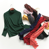 G711 minimalist pure color slim fit with high collar bottom-shirt jacket autumn winter new long sleeve 100 hitch-style T-shirt