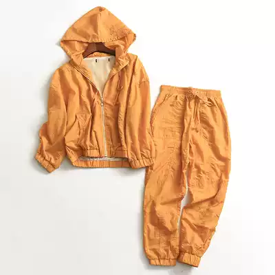 U321 temperament women's autumn new solid color hoodie zipper long sleeve jacket women's casual two-piece