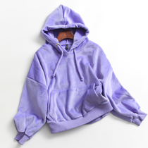 G557 minimalist pure color loose even hoodie pocket gold velvet inserted shoulder long sleeve autumn winter style 100 lap casual womens clothing