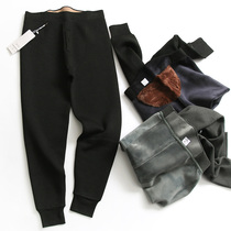 U107 Warm Pants Mens High Waist Plus Suede Large Yard AUTUMN WINTER Monolayer Integrated Cotton Underpants Trousers Long Pants Cotton Sweater Pants
