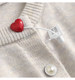 Embroidered loose slimming round neck gentle style single-breasted sweater jacket spring new sleeved women's sweater M401