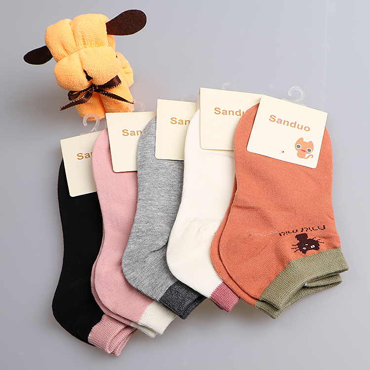 Z2-9 Korean version of women's short socks four seasons pure cotton shallow boat socks Low-top invisible short socks deodorant sweat absorption summer